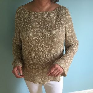 Badgley Mishka Beaded Evening Blouse Vintage 80’s perfect for New Year's Eve